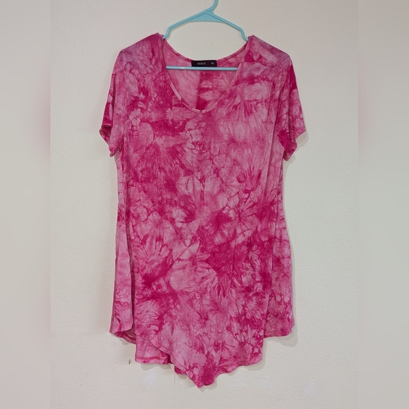 Women's Pink Tie-Dye Top - Picture 1 of 3